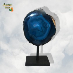 Blue agate with a metal...